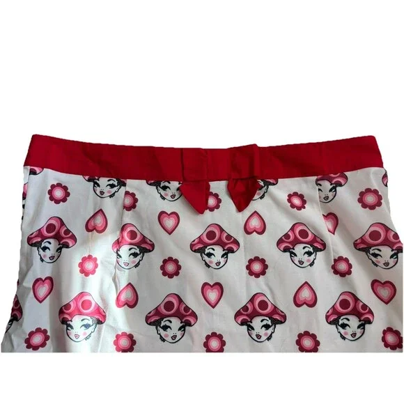NWT SMAK PARLOUR Mushroom Girl 60s Retro Style Mini Skirt 2x/18 Red White - Picture 7 of 7